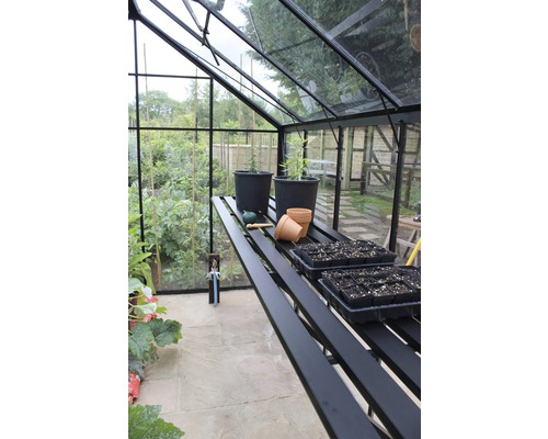 Table en aluminium Eden Greenhouses table intégrée 435x64 cm noir