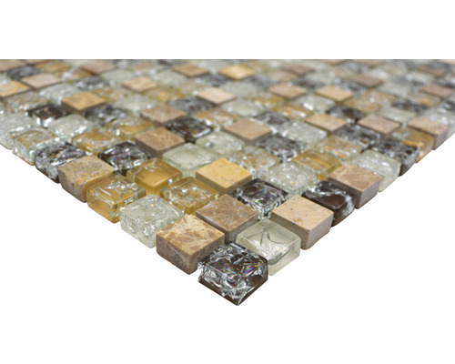 Mosaïque en verre et pierre naturelle