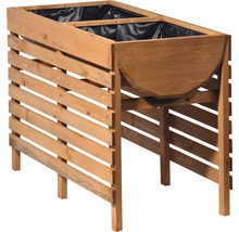 Jardinière surélevée en bois avec film de plantation