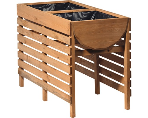 Jardinière surélevée en bois avec film de plantation