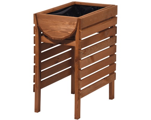 Hochbeet aus Holz mit Pflanzfolie