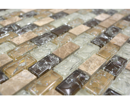 Mosaïque en verre et pierre naturelle