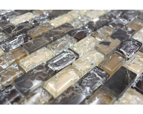 Mosaïque avec aspect verre et pierre pour revêtements muraux et de sol