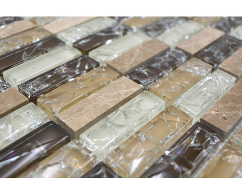 Mosaïque en verre et pierre