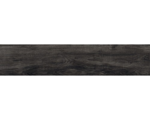 Wand- und Bodenfliese Tradizione nero 7.5x45 cm Dekorplatte mit Holzstruktur