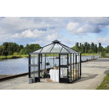 Serre Juliana Oasis en verre de sécurité 3 mm 296 x 296 cm anthracite noir