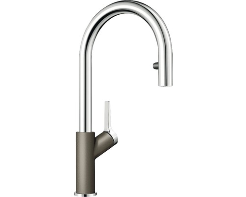 Robinetterie de cuisine haute pression Blanco CARENA-S Vario aspect Silgranit café-chrome 521378