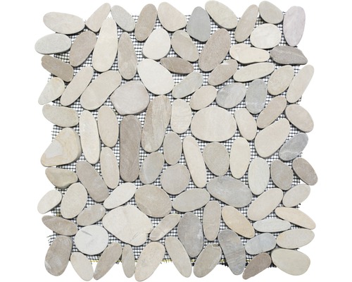 Mosaïque en galets de rivière Tan beige 30.5x30.5