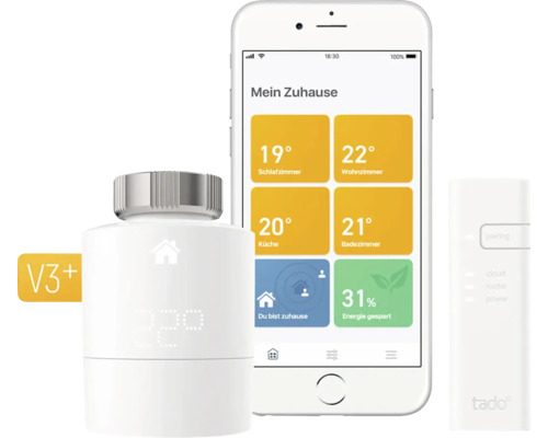 Tado Smart Heizkörperthermostat, Smartphone und Internet Bridge für intelligente Heizungssteuerung