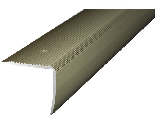 Nez de marche Prinz aluminium acier inoxydable mat perforé 35 x 30 x 2500 mm