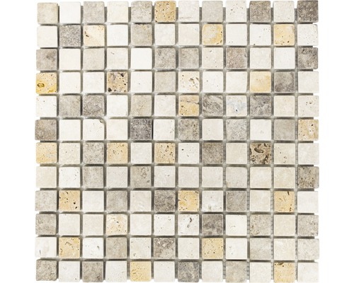 Natursteinmosaik Quadrat Travertin XNT46380 matt 30,5x30,5 cm