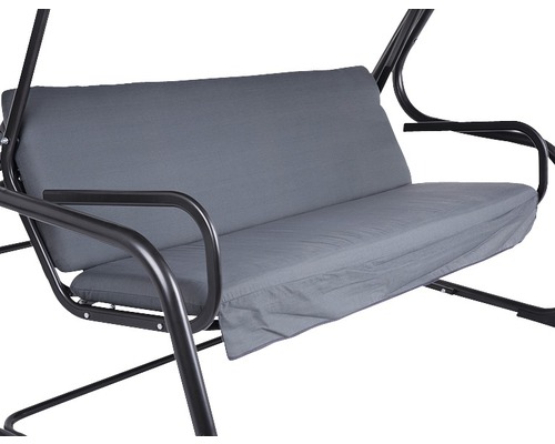 Detailansicht einer Gartenschaukel mit Polsterauflage