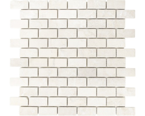 Natursteinmosaik Brick Marmor XNT46692 weiss 30,5x30,5 cm
