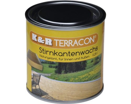 Cire pour chants de lames de terrasses 0.25 l K&R Terracon Cire pour bois de bout en boîte