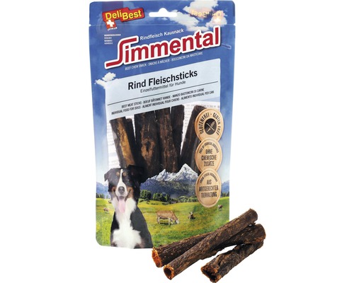 Friandise pour chiens DeliBest Simmental bâtonnets de viande de bœuf 150 g