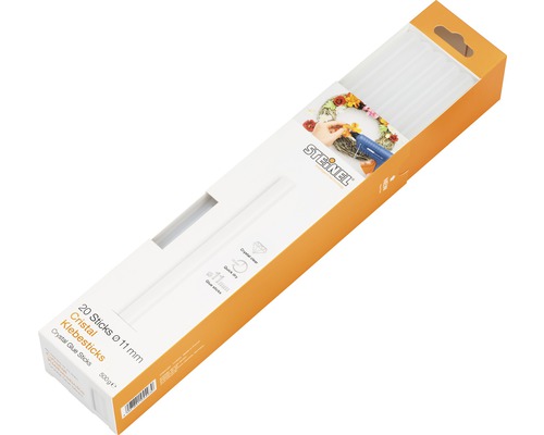 Steinel Bâtons de colle Ø 11 mm Cristal pack de 3 Paquet de 20 bâtons de colle cristal Steinel de onze millimètres de diamètre
