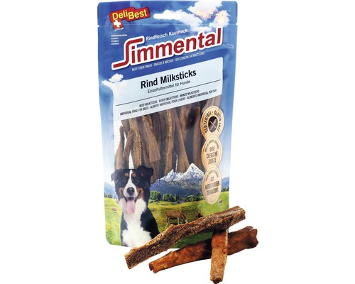 Friandise pour chiens DeliBest Simmental bœuf bâtonnets au lait 200 g