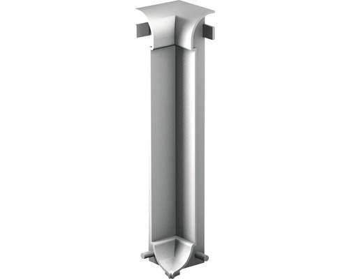 Angle intérieur pour plinthe aluminium argent, 60 mm