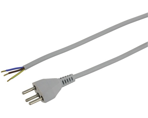 Anschlussleitung 3x1mm² 2m grau Stecker Typ 12 mit Kabel