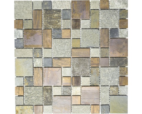 Mosaïque en pierre naturelle XSA595 mélange de cuivre 30x30 cm Mosaïque en pierre naturelle