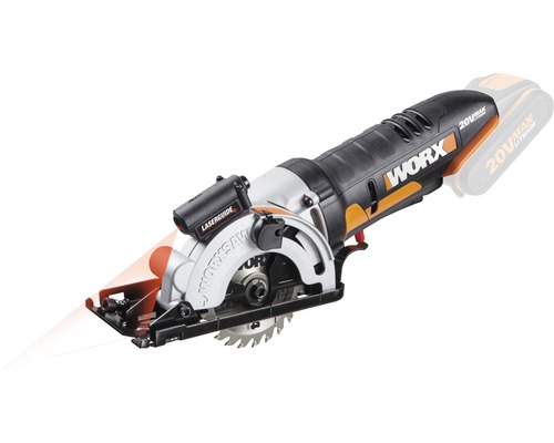 Scie circulaire portative compacte WORX 20V 85mm/27mm WX523.9 + article additionnel GRATUIT batterie 20V WA3644 (4,0Ah)