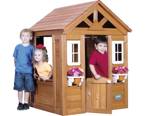 Maisonnette en bois pour enfants avec fenêtres et porte