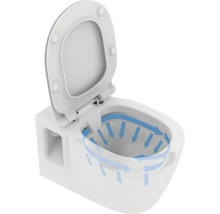 Wand-Tiefspültoilette mit offenem Spülrand und Spülstromanzeige