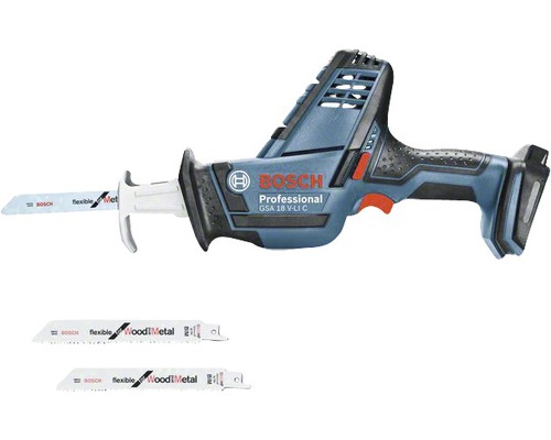 Scie sabre sans fil Bosch GSA 18 V-LI C avec lames de scie pour bois et métal