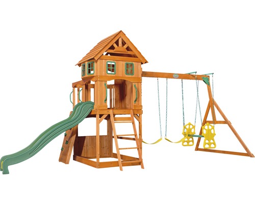 Treehouse toboggan cabane escalade balançoire double aire de jeux de jardin