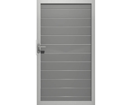 Portillon simple GroJa Lumino prémonté sans poteaux cadre argent 100 x 180 cm gris argent