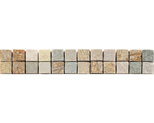 Frise en pierre naturelle graphite 4.9x30.5 cm Mosaïque en pierre naturelle, carrée