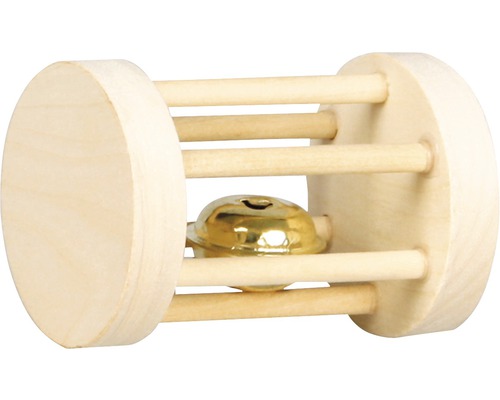 Rassel Karlie mit Glocke 7 cm Holzrassel mit Glocke für Babys und Kleinkinder