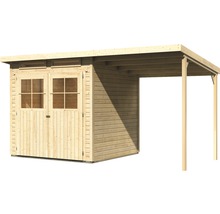 Abri de jardin avec porte double et annexe