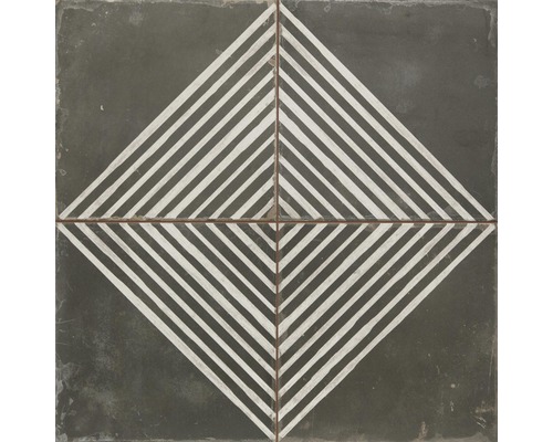 Quadratische Fliesen mit geometrischem Streifenmuster