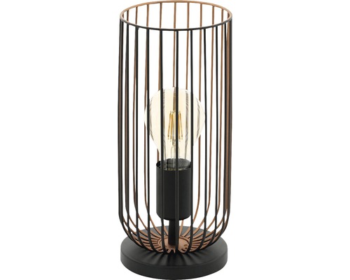 Lampe de table LED Roccamena 60 W E27 noir/cuivre