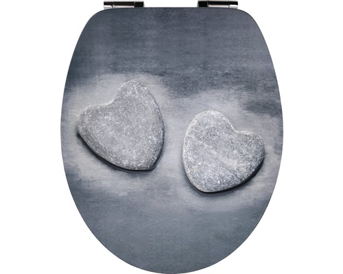 WC-Sitz form & style Stone Heart mit Absenkautomatik grau