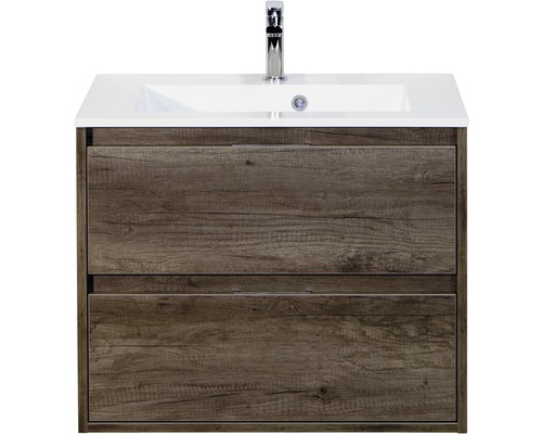 Waschbecken mit Unterschrank Sanox PORTO BxHxT 70.5x56.5x50 cm Frontfarbe nebraska oak 84718624