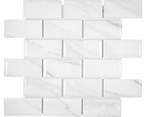 Mosaïque en céramique CGMCR Metro uni carrara 29.1x29.55 cm Mosaïque de forme rectangulaire avec aspect marbre