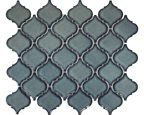 Mosaïque céramique CLP3BG Florentiner bleu brillant 29,3x24,5 cm Carreau de mosaïque de style arabe