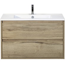 Waschbecken mit Unterschrank Sanox PORTO BxHxT 91x57x51 cm Frontfarbe eiche natur 84718827