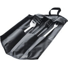 Grillbesteckset mit Grillzange, Grillgabel und Grillwender in Aufbewahrungstasche
