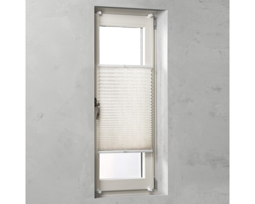 Plissee-Faltstore am Fenster zur Lichtregulierung und als Sichtschutz.