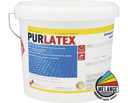 Seau de peinture Purlatex satinée pour usage résidentiel et industriel, 5 kilogrammes