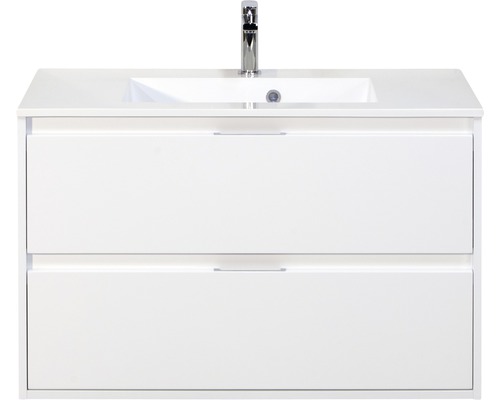 Kit de meubles de salles de bain Porto blanc haute brillance 65.5x90 cm