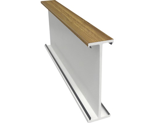 Profilé d'accouplement ARON Comfort blanc / golden oak L:1400 mm avec vis de fixation Profilé d'accouplement ARON Comfort blanc / golden oak L:1400 mm avec vis de fixation
