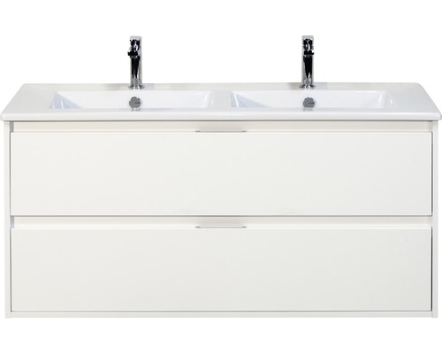 Kit de meubles de salles de bain Porto blanc haute brillance 57x121 cm