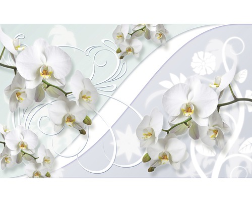 Fototapete Vlies 1206 VEXXL Weisse Orchidee Dekor 3-tlg. 312 x 219 cm