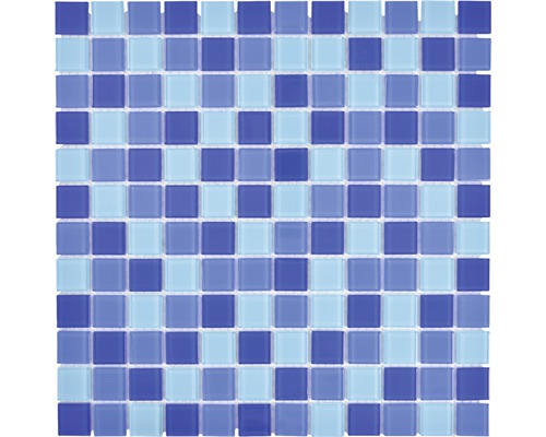 Glasmosaik Crystal mix 30x30 cm blau