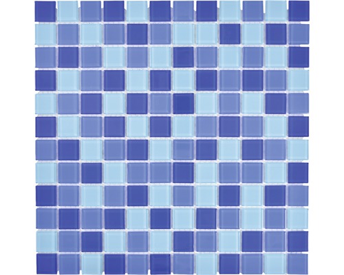 Mosaïque en verre cm4SE3M CRYSTAL MIX BLEU 30x30 cm