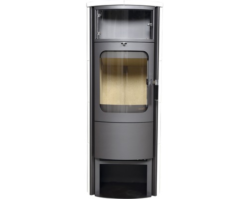 Poêle avec fenêtre de visualisation et compartiment de rangement